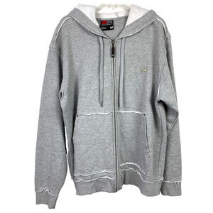 Southpole South Pole Raglan Gray Full Zip Hoodie Sweatshirt Medium